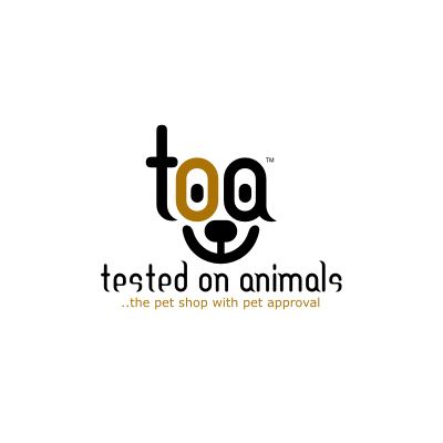 Tested on animals is a Pet Supplies Shop. TOA logo design has a nice mascot 